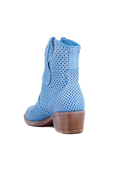 SailLakers - Μπλε αντίκες δερμάτινες γυναικείες καλοκαιρινές μπότες 105-2596-VENUS