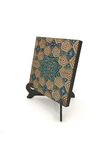 Sadrazam Geometric Rumi Pattern Printed MDF Desktop