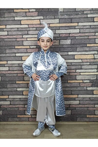 Başak Sünnet Sarayı (0-10 YAŞ) Beyaz Lacivert Şehzade Model Sünnet Kıyafeti (...