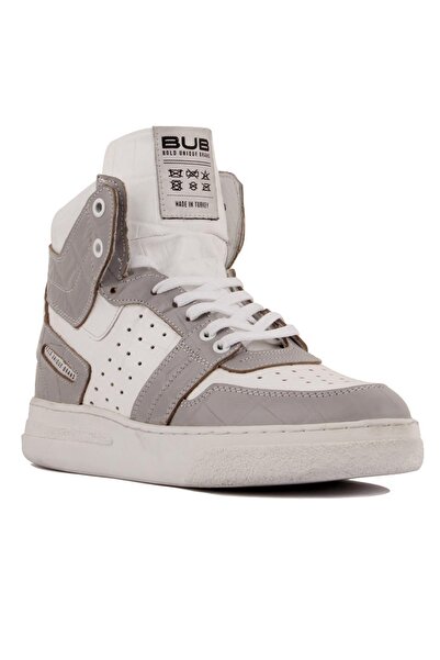 SailLakers - Сірі чоловічі кросівки з білою шкіряною шнурівкою 1507010-SKYHGZ