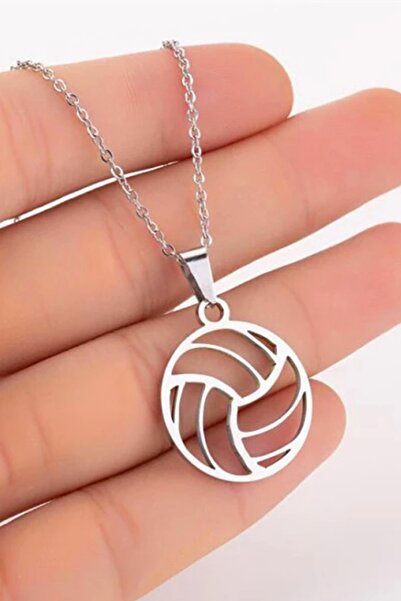 Sahra Gümüş 925 Ayar Gümüş Voleybol Topu Kolye 45 Cm Zincir