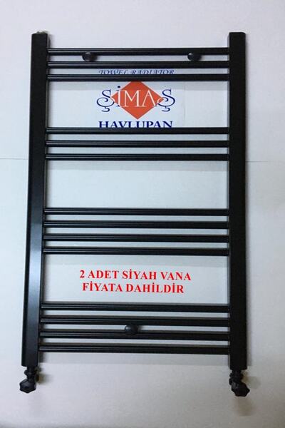 ŞİMAŞ HAVLUPAN 500x1000 14 Borulu Siyah Havlupan + 2 Adet Vanası Siyah