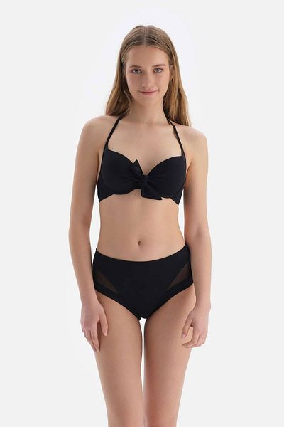 Dagi Schwarzes, bedecktes Bikinioberteil
