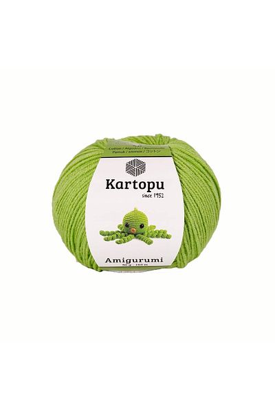Kartopu Amigurumi Poncho Thread 10 Pieces (500gr) Soft Cotton Knitting Thread K404 Light Green Amigurumi50