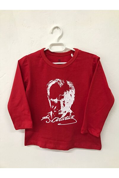 Atatürk Baskılı 29 Ekim Kırmızı Uzun Kol T-shirt
