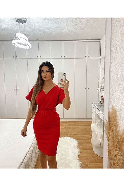 rengamoda Rochie roșie Legend Woman, cu curea din țesătură Diver