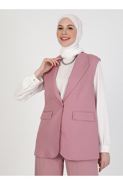 Refka Pocket Detailed Vest - Dried Rose - Woman