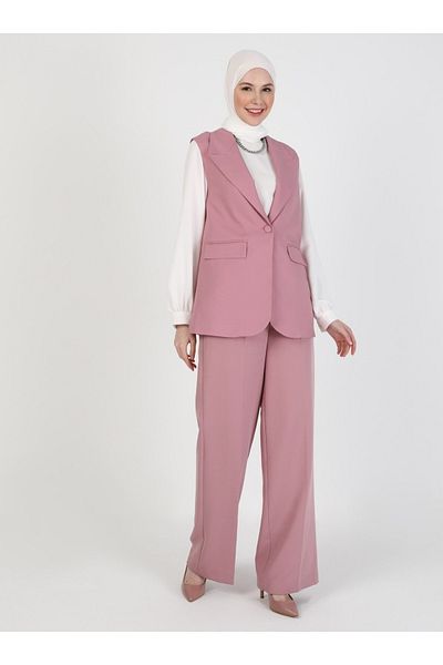 Refka Pocket Detailed Vest - Dried Rose - Woman