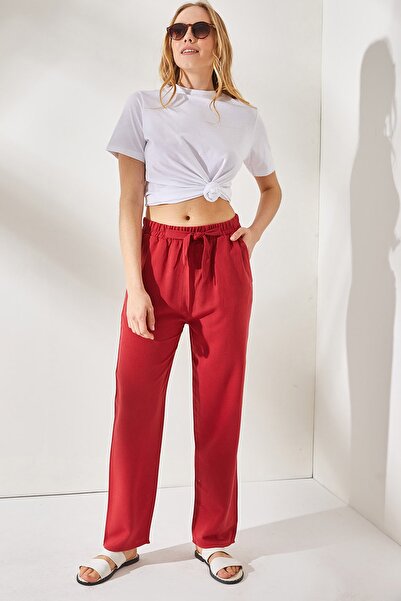 Olalook Women's Tile Pocket Belted Linen Blend Carrot Trousers PNT-19000213