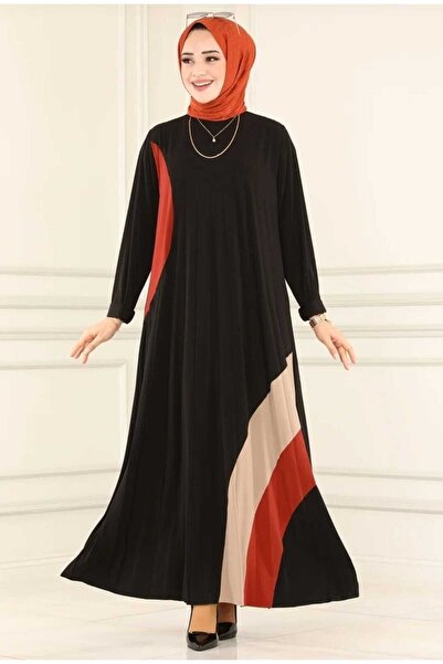 MODAMÜNASİP Υπέροχο φόρεμα Sandy ριγέ με αυτοπλισέ