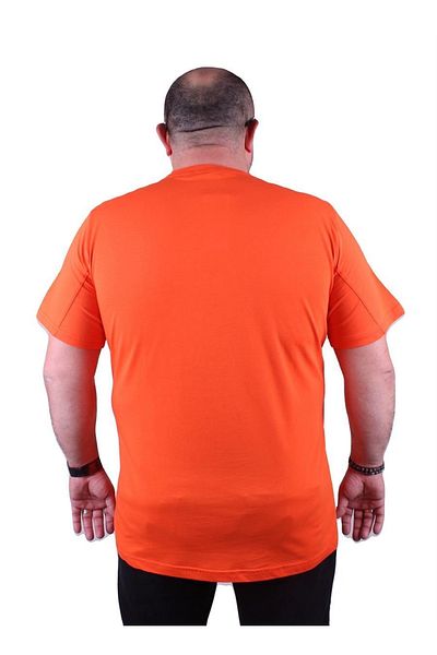 MocGrande Men's Large Size Crew Neck T-Shirt - Core 23122 Orange