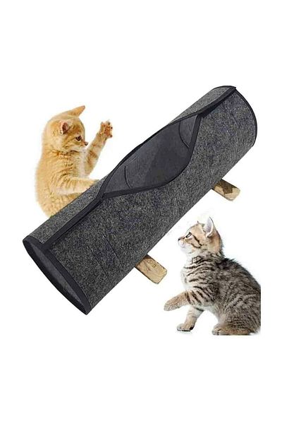 UTKU TASARIM Bung Cat Tunnel Pet Toy Pompom Ball Toy Kitten Adult Cat Play Tunnel 1 Meter