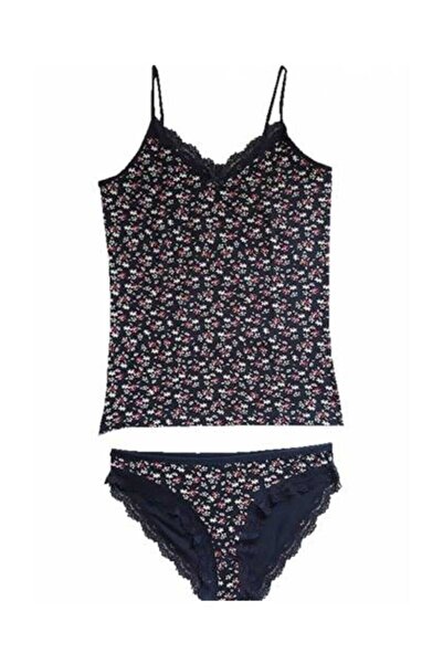 KOTA Ulus Women's Undershirt and Panties Set with Lacy Pattern