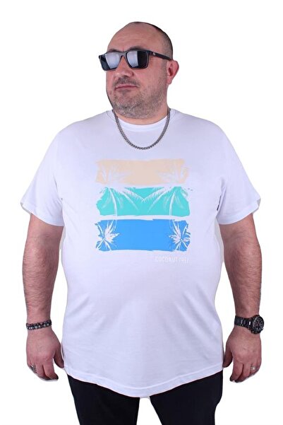 Starbattal Tricou pentru bărbați cu gât în formă de nucă de cocos 23118 alb