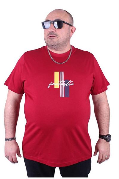 Starbattal Tricou pentru bărbați, mărime mare, cu decolteu, Fantastic 23121 Roșu Claret