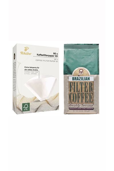Mehmet Efendi Brazilian Filter Coffee 250 Gr + Tchibo Filter Coffee Paper