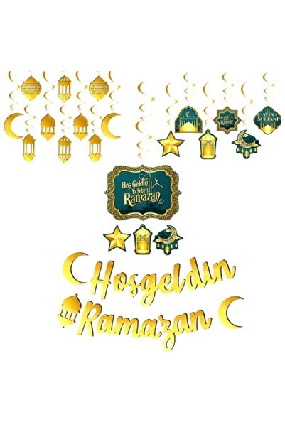 Masalsı Concept Ramazan Süsleri Duvar Pano Tavan Süsü Hoşgeldin Ramazan 21 Parça
