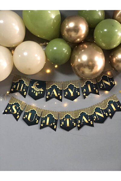 Masalsı Concept 11 Ayın Sultanı Banner, 3mt Led, Zincir Balon Seti,13 Adet Ba...