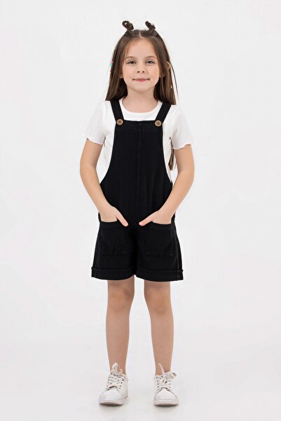 HONKY PONKY Kız Çocuk Gabardin Kısa Tulum & Tişört Takım