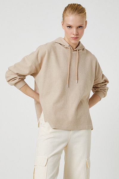 Koton Kapuzenpullover mit weicher Struktur