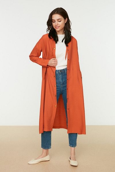 Trendyol Modest Cap & Abaya - Orange - Tunic