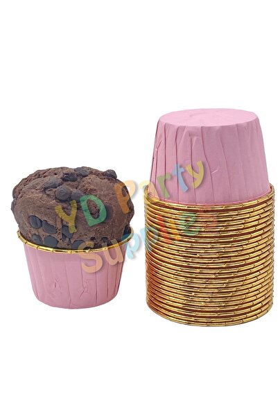 L'Opaline Muffin Kek Kalıbı Içi Gold Kaplama 25 Adet 50x39