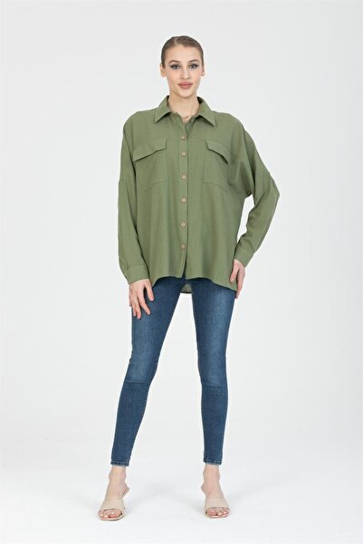 Reji Небрежна ленена риза - двойни джобове