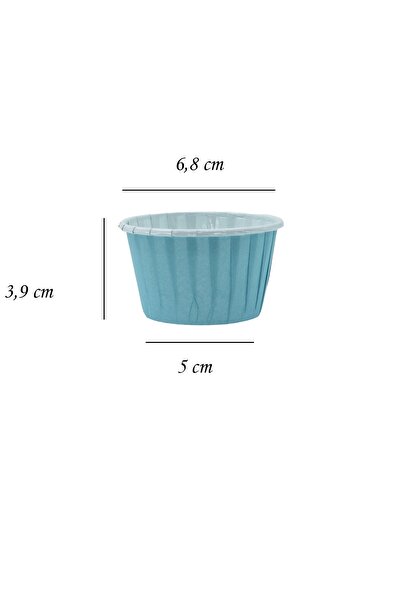 L'Opaline Muffin Kek Kalıbı Pastel Mavi Renk 50 Adet 50x39