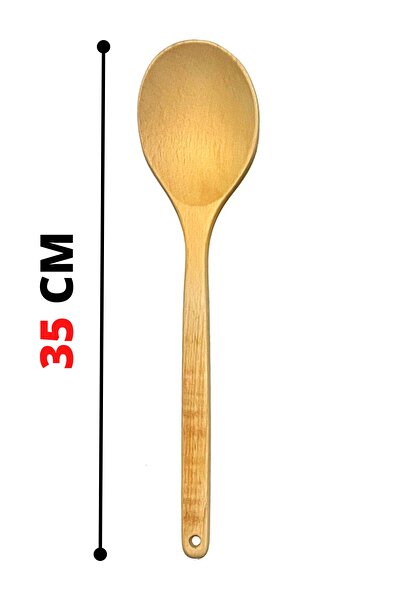 Kitchen Mania 35 Cm Ahşap Servis Kepçesi-tahta Kaşık