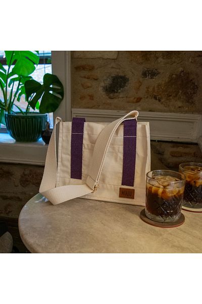 Miaju Canvas Mini Tote Bag with Strap, High Quality Cotton Canvas Shoulder Bag, Casual Mini Bag
