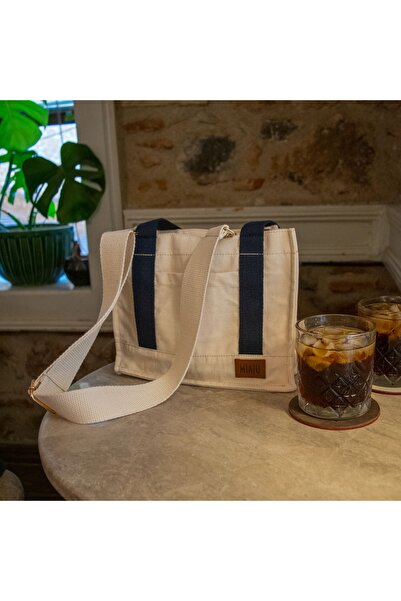 Miaju Askılı Kanvas Mini Tote Çanta, Yüksek Kalite Pamuk Kanvas Omuz Çantası, Günlük Mini Çanta