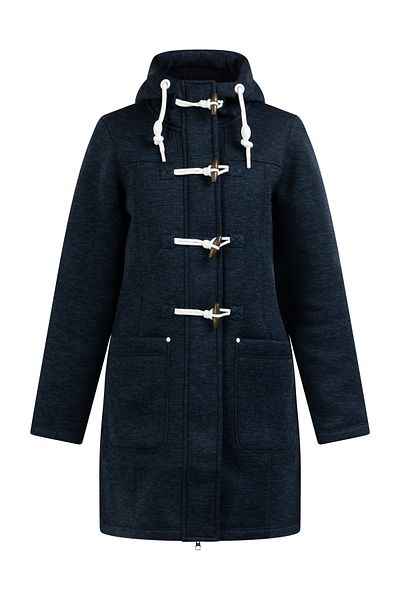 Dreimaster Maritim Strickfleece-Dufflecoat grassland