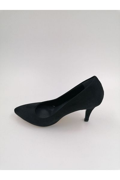 SOLMAZ Suede Black High Heels