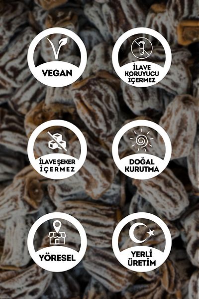 EGEYE DÖNÜŞ 500 gr.1.Class Large Size Heaven Dates - Dried Persimmon - Heaven Apple Dried