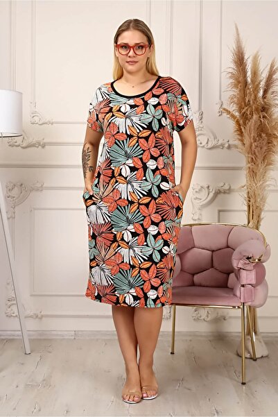 Neşeli Butik Rochie de damă, lungime midi, mărime mare Aysl42 - Multicolor