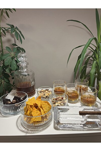 FAYA HOME Lüx Viski Seti Viski Karafı 4 Adet Paşabahçe Viski Bardağı 4 Adet Ç...