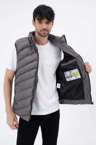 GAREN Чоловічий сірий надувний жилет Водонепроникний Водонепроникний Поперечний крій Сезонний