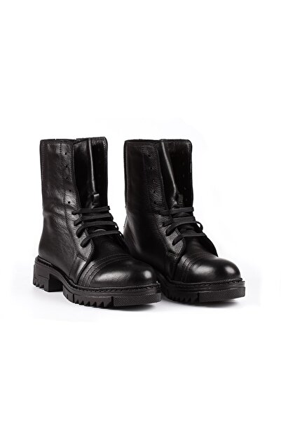 TOGO Siyah Hakiki Deri Kadın Postal Bot