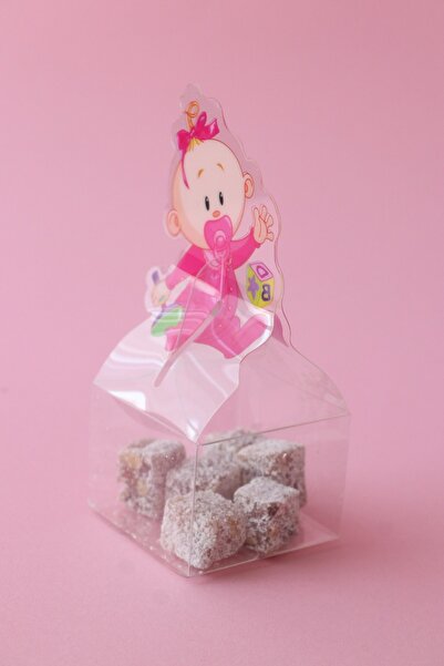 demontecraft Yeni Doğan Bebek Doğum Hediyelikleri, Asetat Kutu, 5x5 Cm, 10 Adet