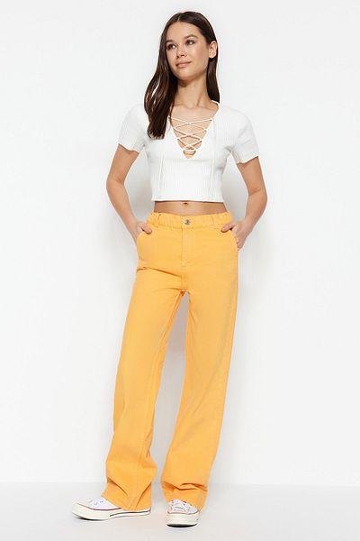 Trendyol Collection Jeans - Orange - Wide Leg