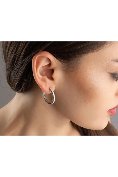 Silvano Jewelry 925 Ayar Gümüş Baget Taşlı Halka Küpe