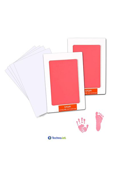 Technojet 2pcs Baby Hand Footprint Souvenir Set Ink Non-Contact Non-Toxic Newborn Compatible