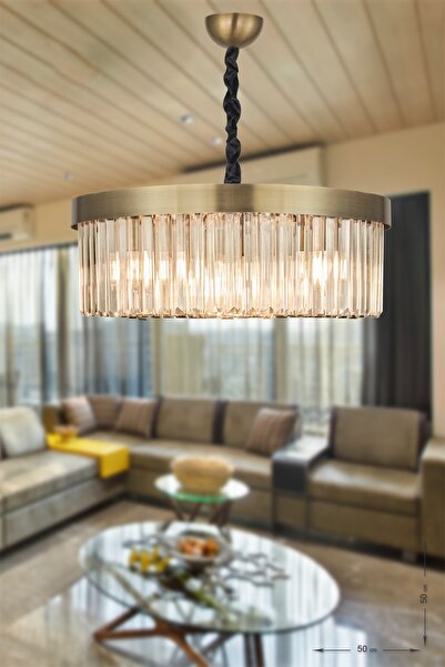 Avizemoda Desina 50'lik Kristal Taşlı Lüks Avize Eskitme Kaplama