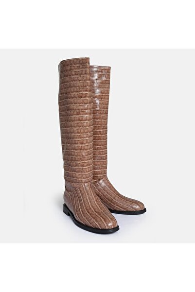 37Numara Büyük Numara Kadın Çizme 41-42-43-44-vizon Croco