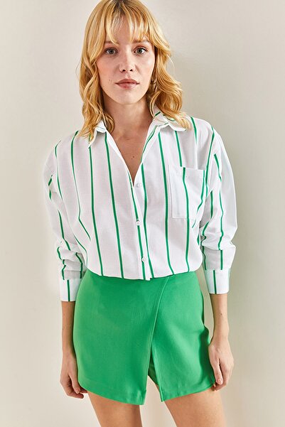 Bianco Lucci Női egyzsebű csíkos túlméretes ing