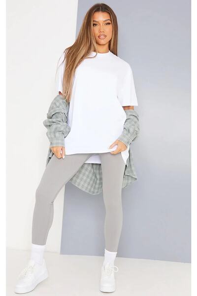 Machetta White and Black Basic 2-Piece Oversize Unprinted T-shirt