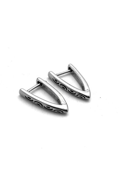 Viking Aztec Patterned Thin Triangle Vintage Snap Drop Model 316l Steel