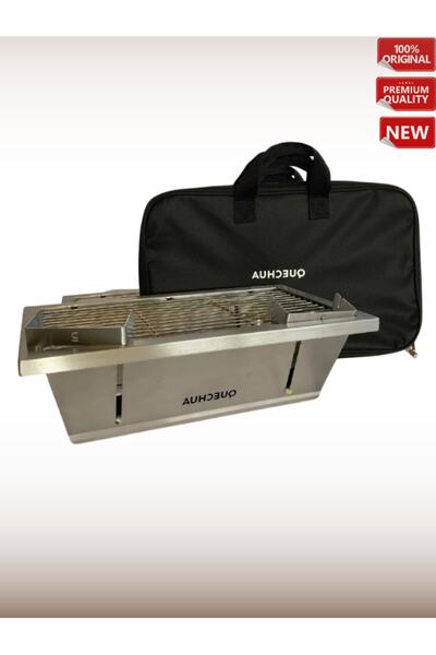 OverPazar Portatif Özel Çantalı Mangal Inox Krom Kaplama Mangal Gmb Inox Mangal