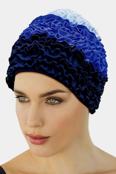 AYYILDIZ 3449 غطاء حمام سباحة مكشكش باللون الأزرق الداكن