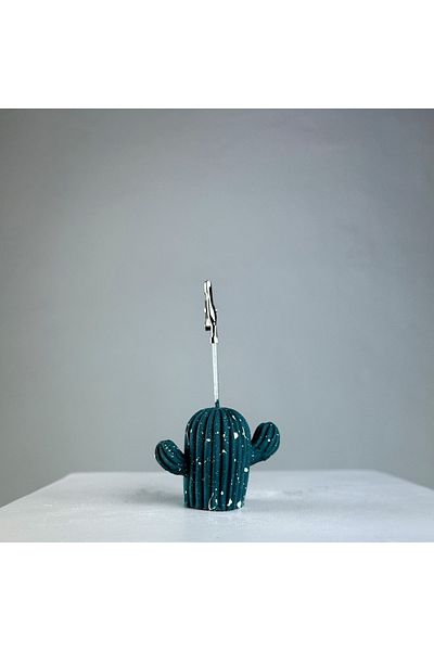 oasis decoration Dark Green Cactus White Splash Note Holder